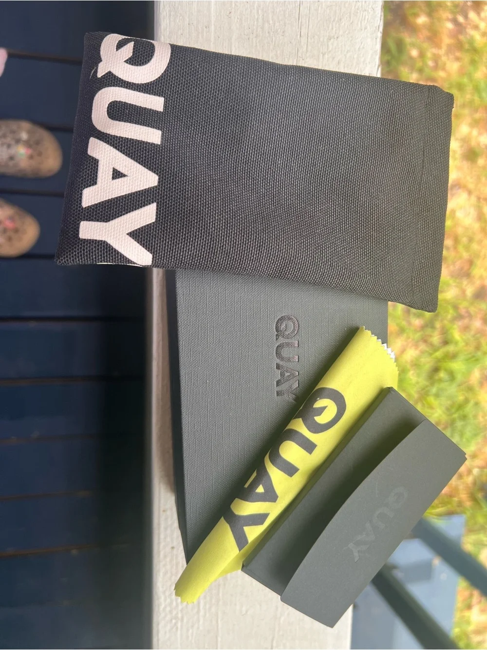 Quay Australia Sunglasses Accessories Set in Black and Yellow